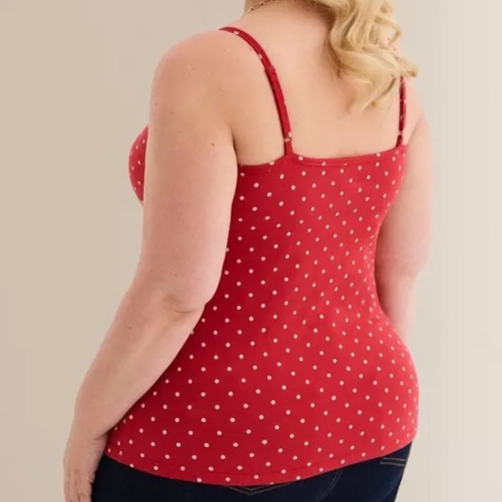 NWT Torrid Red Polka Dot Retro Chic Foxy Tie-Front Cami Size 2X - Picture 2 of 6